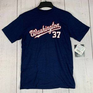 Washington Nationals Strasburg 37‎ MLB Large Casual T-Shirt Blue New Youth